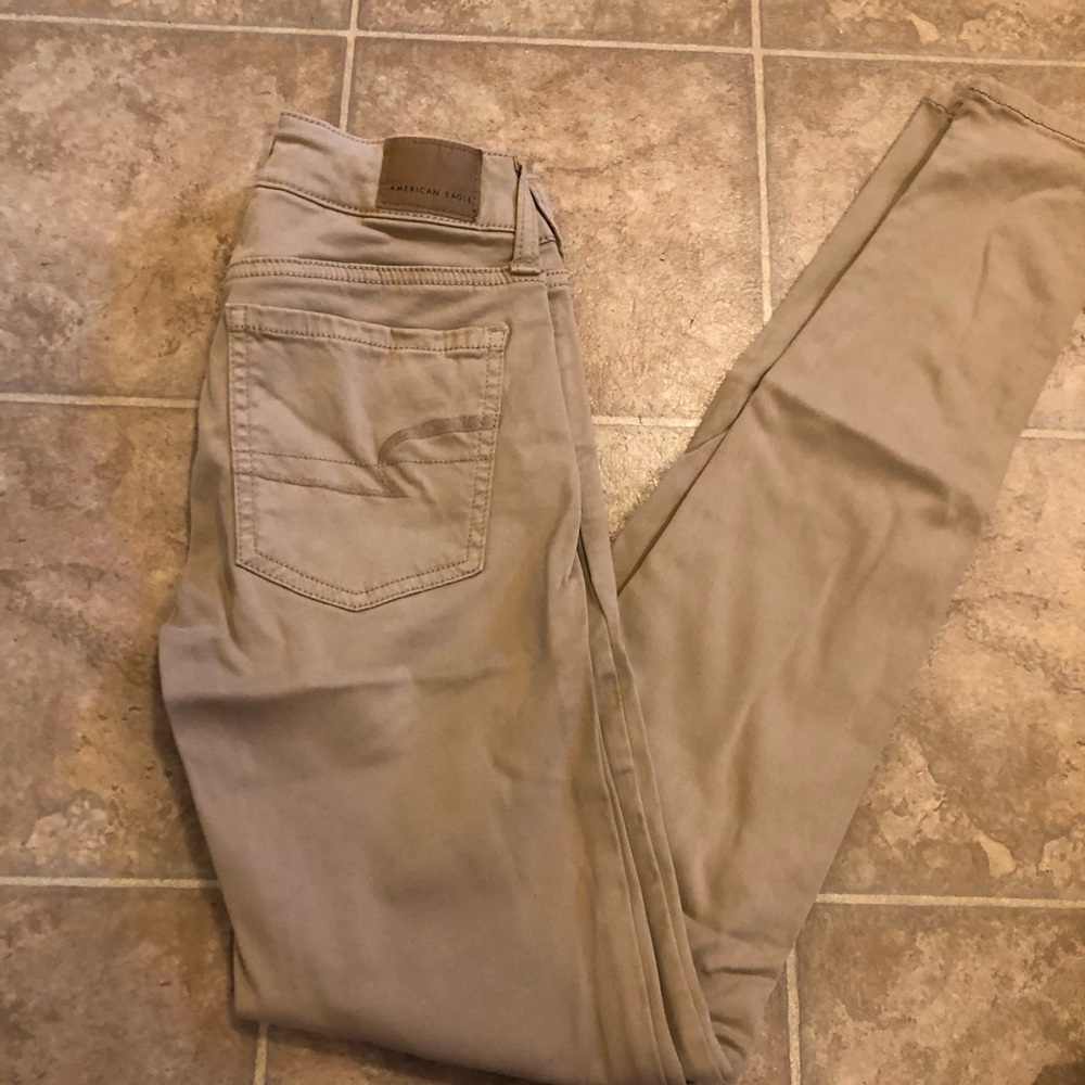American eagle tan skinny jeans